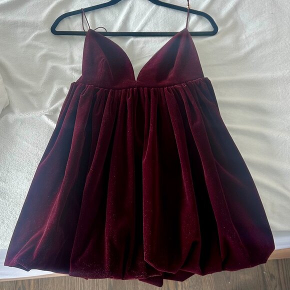 Ancosti Velvet Spaghetti Strap Dress in Red / XS *Worn Once - Picture 2 of 3